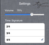 Metronome settings Metronome settings